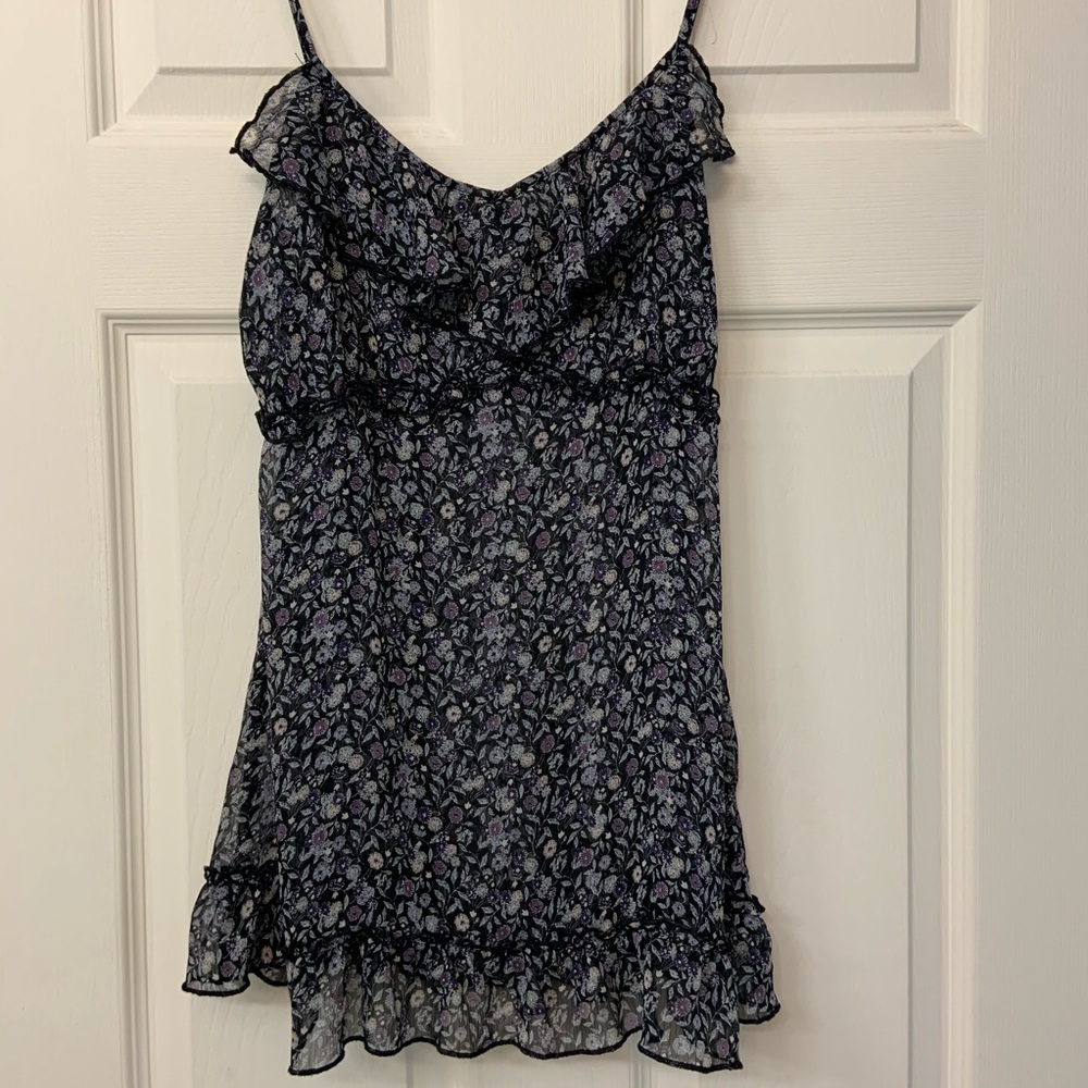 Express Floral Ruffle tank
